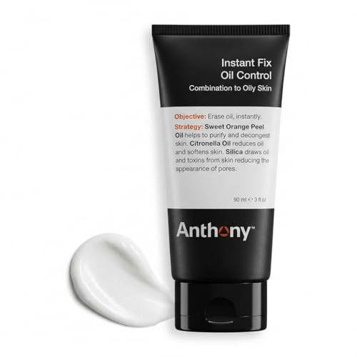 Anthony Instant Fix Oil Control for Men  Mattifying Lotion for Oily Skin  Moisturizer and Pore Minimizer Instantly Eliminates Shine  3 Fl Oz