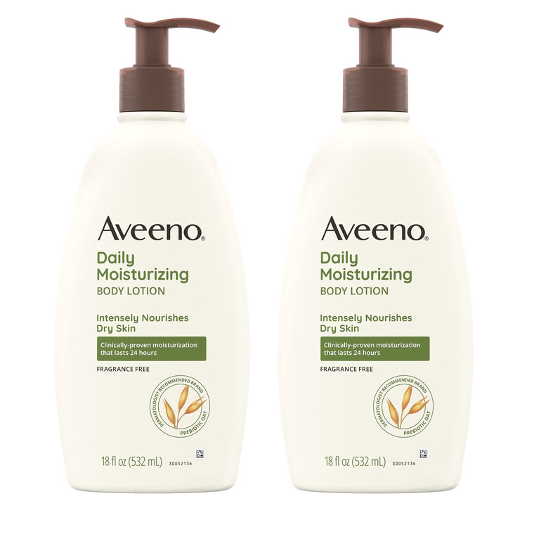 Aveeno Active Naturals Daily Moisturizing Lotion, 18-Ounce Pump (Pack of 2)
