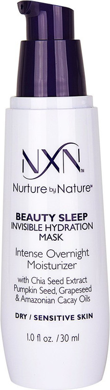 NXN Beauty Sleep Invisible Overnight Moisturizer Super Hydrating Face Mask Natural Anti-Aging Formula for Dry/Sensitive Skin, 1 Fl Oz