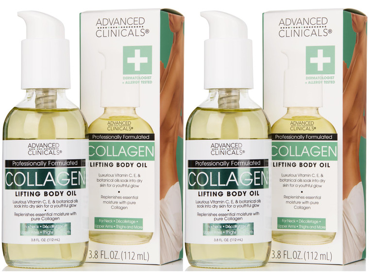 Advanced Clinicals Hydrating Collagen Oil For Body & After Shower | Visible Anti Aging Moisturizing Collagen Body Oil For Women & Men Helps Soften Ap