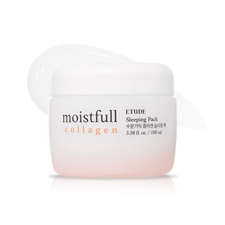 ETUDE Moistfull Collagen Sleeping Pack, Face Moisturizer, Night Cream, Super Collagen Water, Baobab Oil, Gel Texture, Deep Hydration, Korean Skin Car