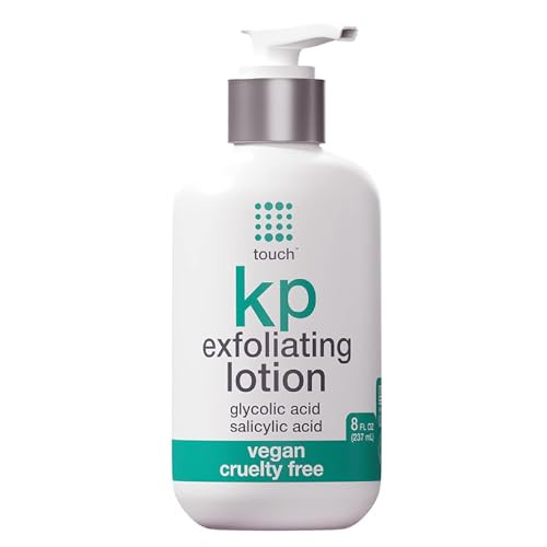 TOUCH Glycolic Acid Lotion for Keratosis Pilaris - KP Exfoliating Body Lotion Moisturizer - for AHA BHA Rough & Bumpy Skin- Gets Rid of Redness - 8 F