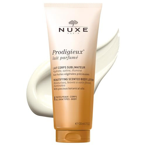 NUXE Prodigieux Beautifying Scented Body Lotion, Satin Finish Moisturizer with Coconut, Argan and Almond Oils, 6.7 Fl Oz