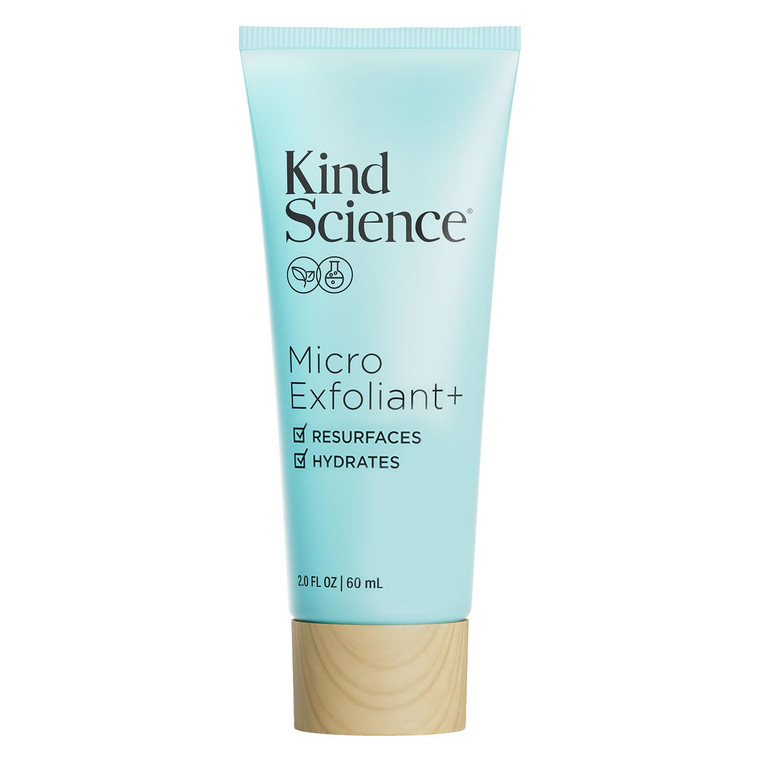 Kind Science Micro Exfoliant Face Scrub - 2-in-1 Exfoliating Face Wash + Facial Mask with AHA to Smooth & Hydrate Skin - Paraben & Fragrance Free, Cr