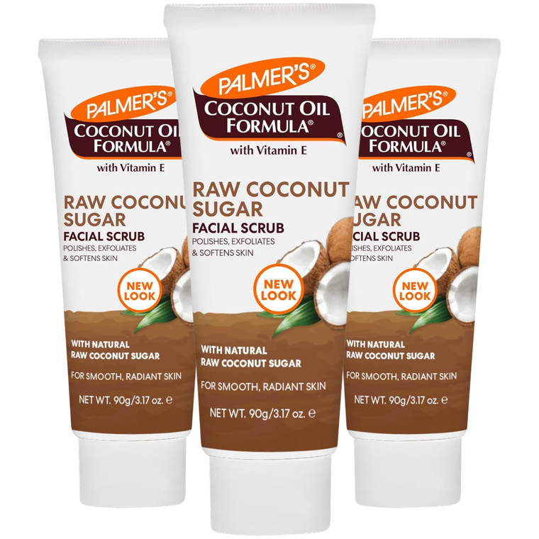Palmer's Coconut Oil Formula Coconut Sugar Facial Scrub Exfoliator, Face Scrub to Gently Exfoliate Away Dirt and Dead Skin Cells with Chamomile to So