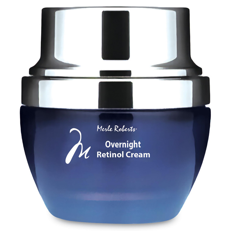 Merle Roberts Retinol Overnight Cream. Retinol cream helps for wrinkles, fine lines, sun damage and expression lines with hyaluronic acid, vitamin e