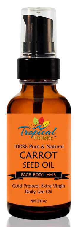 Tropical Holistic 100% Pure Natural Carrot Seed Oil 2oz, Natural, Cold Pressed, Unrefined Carrot Oil for Youthful, Radiant Skin, Face, Hair, Anti Wri