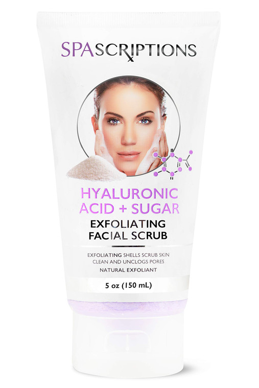 Face Exfoliating Scrub Hyaluronic Acid & Sugar Face Wash - 5 Oz