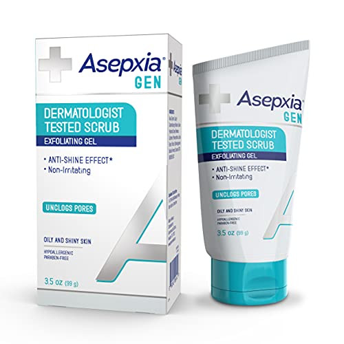 Asepxia GEN Facial Exfoliating Scrub Gel for Oily Skin with Anti-Brightness Effect, 3.5 Ounce