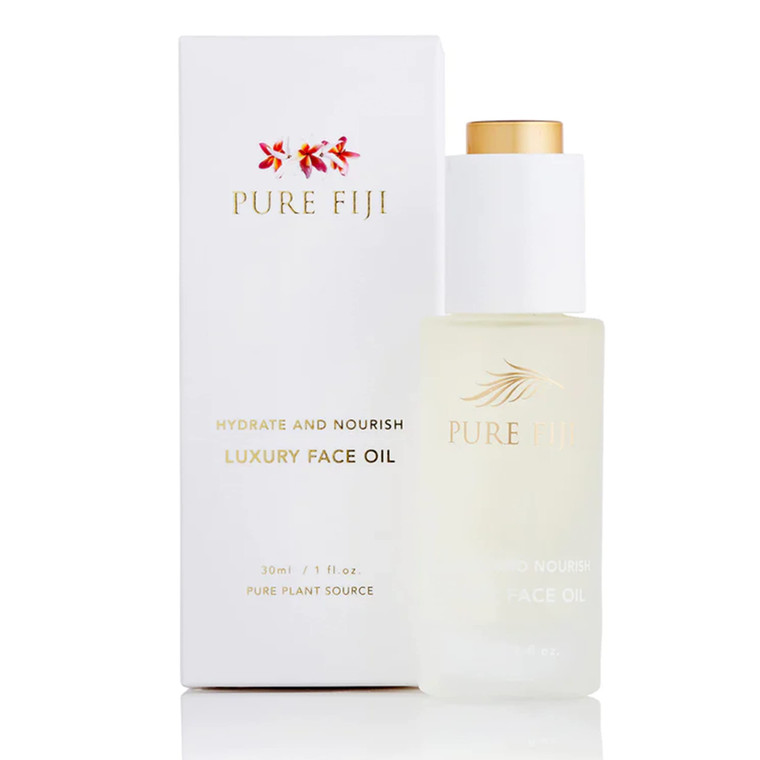PURE FIJI Hydrate & Nourish Luxury Face Oil Face Moisturizer for Women, Skin Brightening Serum - Anti Aging, Reduce Wrinkles & Dark Spots, Coconut Oi