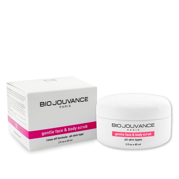 BIO JOUVANCE PARIS - Gentle Face & Body Polish Scrub 2oz / 60ml - For All Skin Types | Professional Exfoliating Face Wash | Daily Facial Skin Care Tr