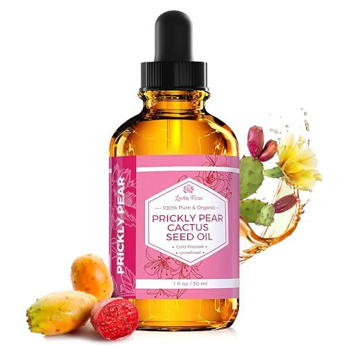 Leven Rose Prickly Pear Seed Oil (Barbary Fig) 100% Pure Organic Prickly Pear Oil, Extra Virgin, Cold Pressed, All Natural Face, Dry Skin & Body Mois