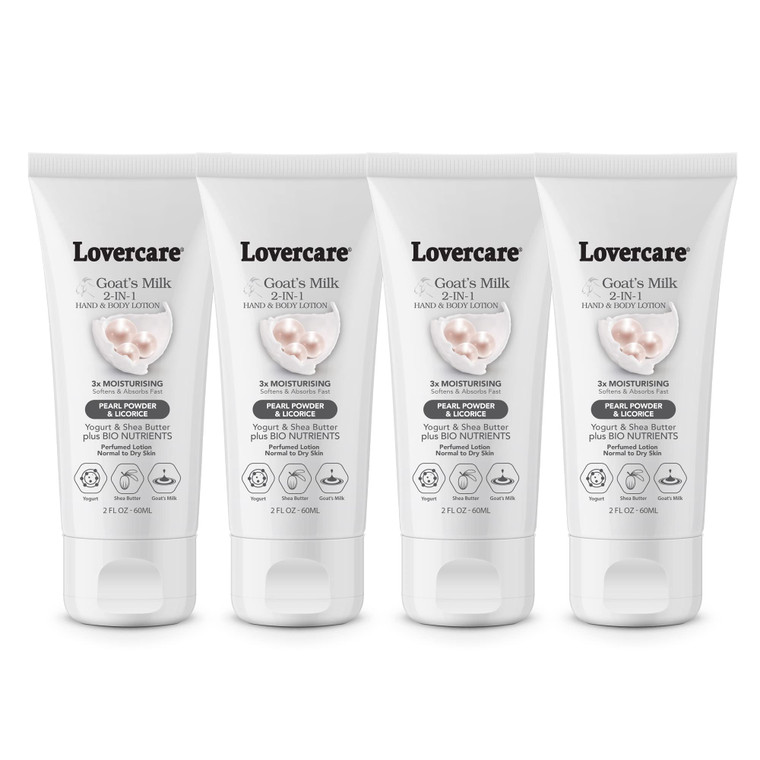 Lover's Care 4-PACK Goat Milk Body Lotion for Dry Skin Pearl 2 fl oz (60ml) - 4-PACK