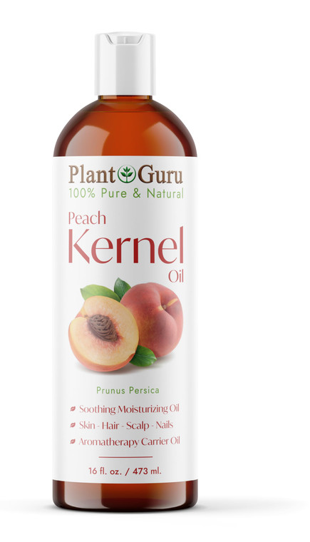 Peach Kernel Oil 16 fl. oz. Cold Pressed 100% Pure & Natural Carrier  Ideal for Skin, Face, Body, and Hair Moisturizer. Great for DIY Creams, Lotion