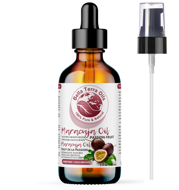 Bella Terra Oils - Maracuja Seed Oil 4oz - Dive into the Passion Fruit's Nutritional Profile, Enriched with Vitamin A & Essential Fatty Acids, for Na