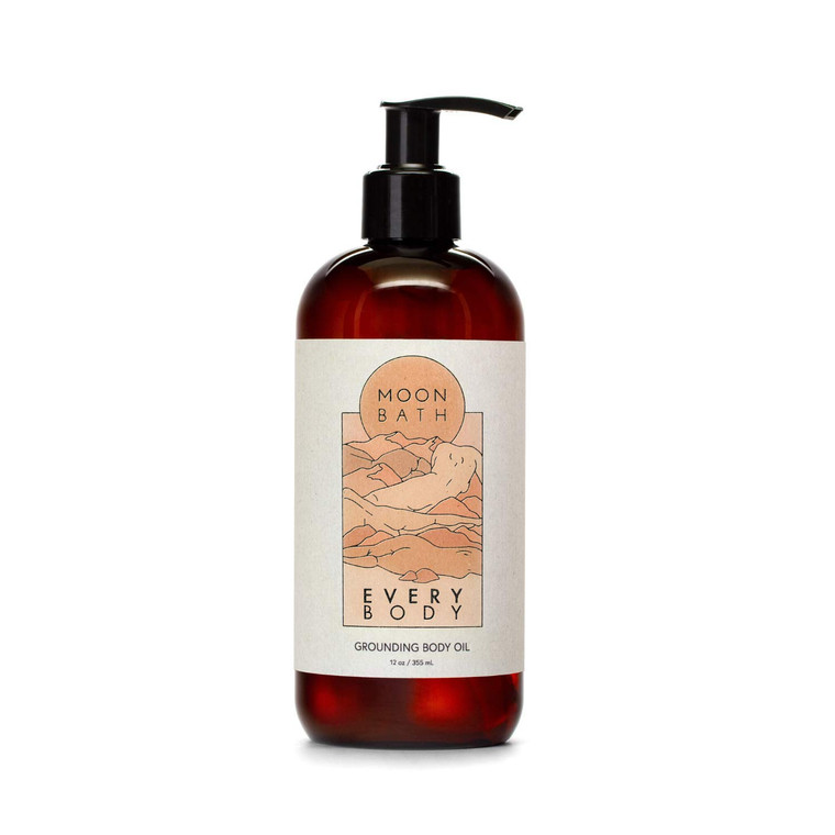 Moon Bath Every Body Grounding Body Oil | Contains Jojoba, Marula & Moringa Oils combined w/Sandalwood & Cypress to Calm | Organic & Clean Beauty, No
