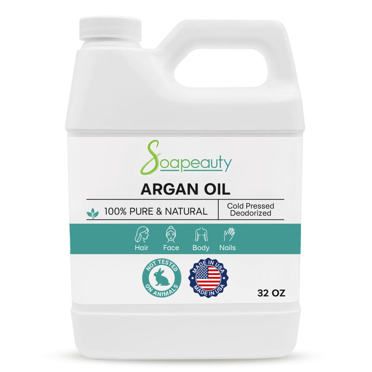 Soapeauty ARGAN OIL | 100% Natural & Pure | Cold Pressed & Deodorized | Carrier for Essential Oils, Face, Body and Skin Care, Hair Growth & Moisturiz