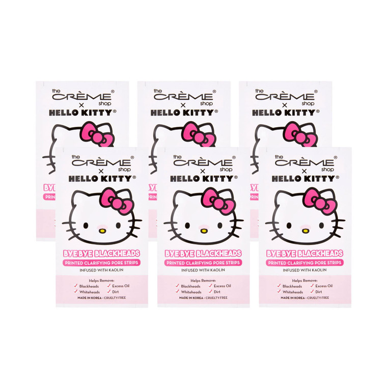 The Crème Shop Hello Kitty Bye Bye Blackheads Nose Pore Strips, Nose Pore Mask - Pack of 6