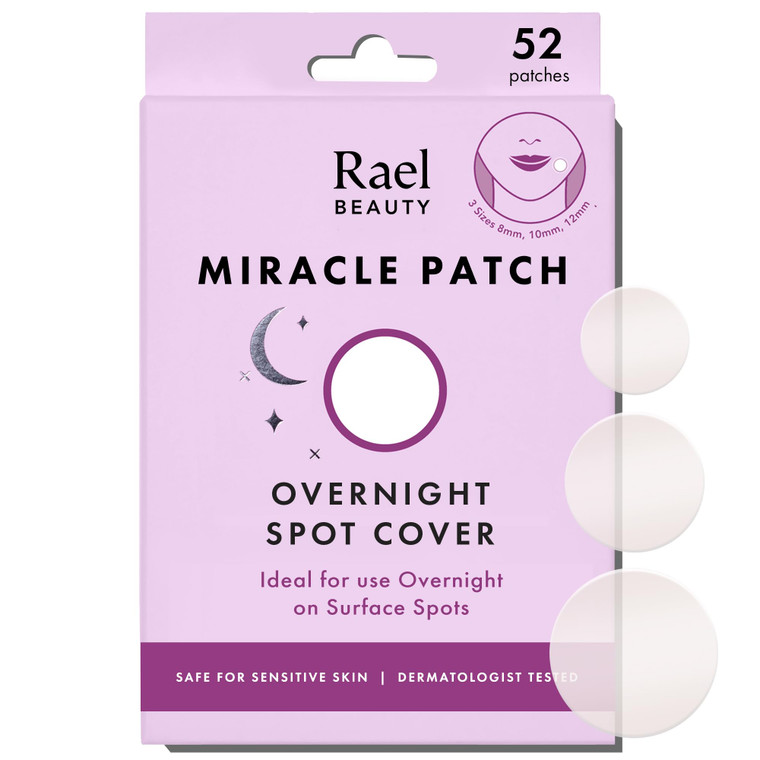 Rael Pimple Patches - Miracle Overnight Spot Cover, Thicker & Extra Adhesion, Hydrocolloid Acne Pimple Patch for Face, Zits & Blemishes, Korean Skin