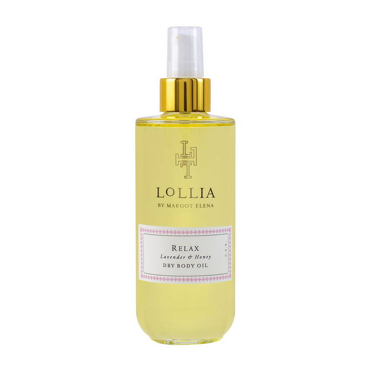 LOLLIA Relax Dry Body Oil, 6.8 Fl. Oz.  Lavender & Honey  Womens, Scented, Moisturizing, Dry Body Oil for Women, For All Skin Types