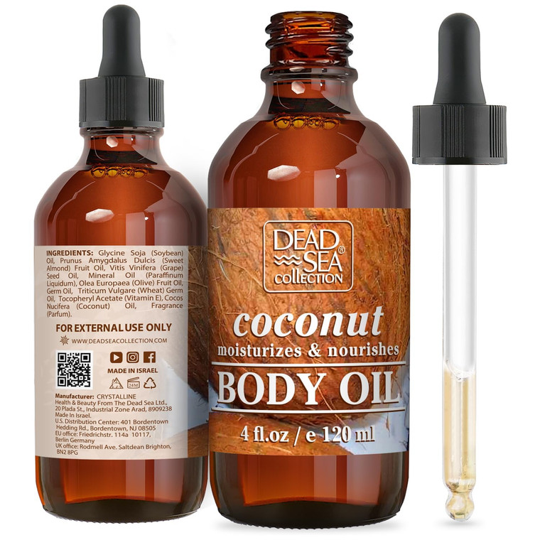 Dead Sea Collection Body Oil with Argan - Dry Skin Moisturizer and Hydrating Massage - Nourishing Bath Oil - Increase Skin Elasticity and Provide Ant