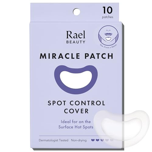 Rael Pimple Patches, Miracle Spot Control Cover - Hydrocolloid Acne Pimple Patch, Strips for Zits and Blemish, Korean Skin Care (10 Count)