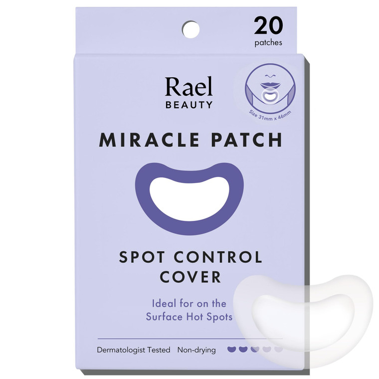 Rael Pimple Patches, Miracle Spot Control Cover - Hydrocolloid Acne Pimple Patch, Strips for Zits and Blemish, Korean Skin Care (20 Count)