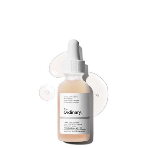 The Ordinary Lactic Acid 5% + Hyaluronic Acid 2%, Gentle Exfoliating Serum for Smoother Skin, 1 Fl Oz