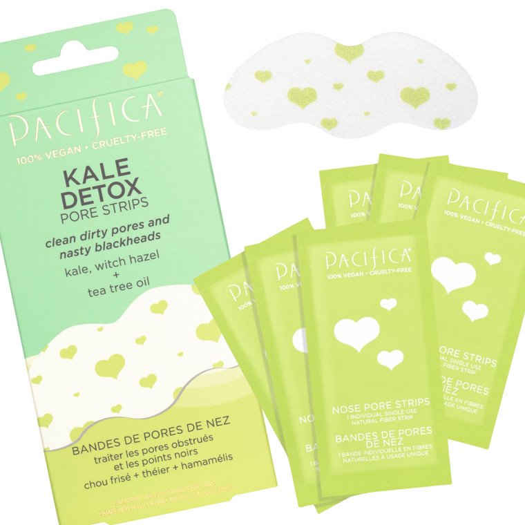 Pacifica - Blackhead Remover Strips Nose Strips - Kale Detox Skin Care - Deep Pore Cleansing Nose Strips w/Instant Pore Unclogging - Oil-Free, Non-Co