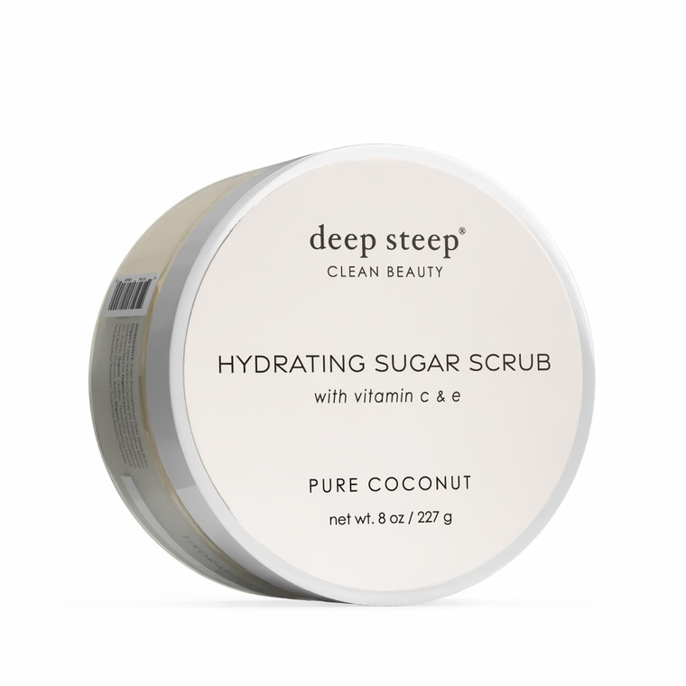 Deep Steep Sugar Scrub, Pure Coconut, 8 oz  Exfoliating Body Scrub with Organic Coconut Oil, Shea Butter & Argan Oil  Vegan, Clean Beauty, Smooth,
