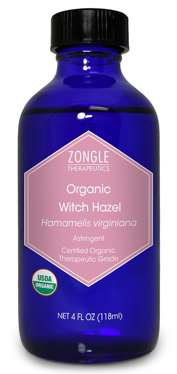 Organic, Witch Hazel  100% Pure, Witch Hazel, for Face, Acne, Butt, Skin, Scalp, Hair, Body by Zongle Therapeutics, 4 OZ