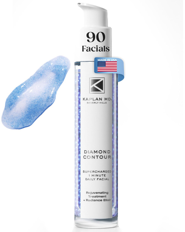 KAPLAN MD Diamond Contour Supercharged 1 Minute Daily Facial - Anti-Aging Serum for Face with Exfoliating Crushed Diamonds & Fruit Enzymes - Radiant