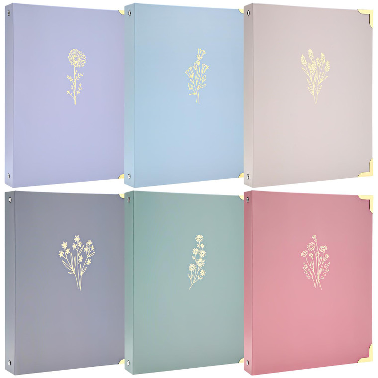 Humyoun Set of 6 Aesthetic 3 Ring Binders Cute Pastel 1 Inch Binder Fits Letter Sized Paper Size 8.5'' x 11'' Sturdy Binder with Pocket Organizer for