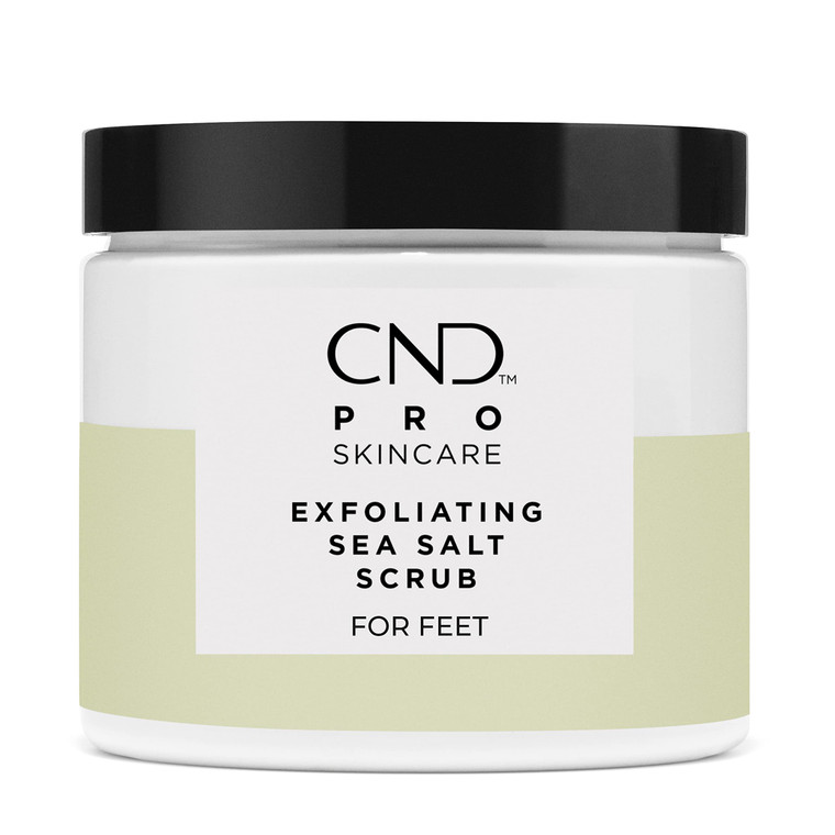 CND Pro Skincare Exfoliating Sea Salt Scrub for Feet, Minerals, Salts, Natural Sunflower Seed Oil Formula, 18 Fl Oz