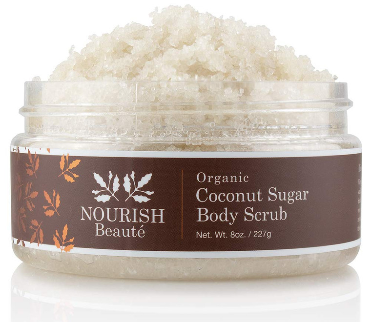 Nourish Beaute Organic Sugar Body Scrub for Exfoliation and Cellulite, Hydrates and Moisturizes Skin While Improving Skin Tone and Texture, 8 oz, Coc