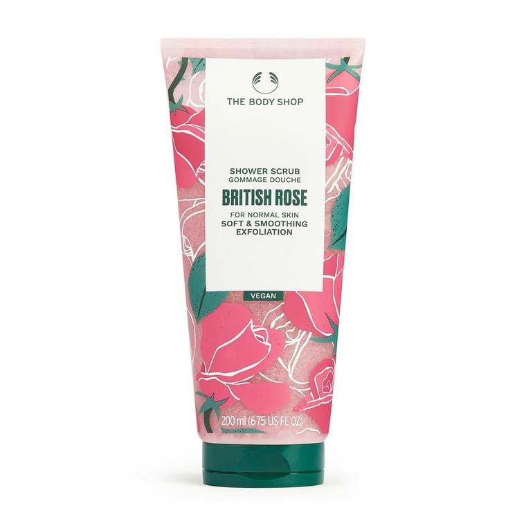 The Body Shop British Rose Shower Scrub - Soft & Smooth Exfoliation For Normal Skin - Vegan - 6.75 Fl Oz