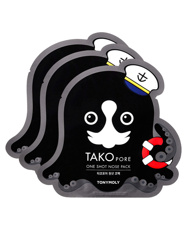 TONYMOLY Tako Pore One Shot Nose Pack, 3 Pack - Nourishing Marine Plant Extracts and Mud Condition and Purify Skin