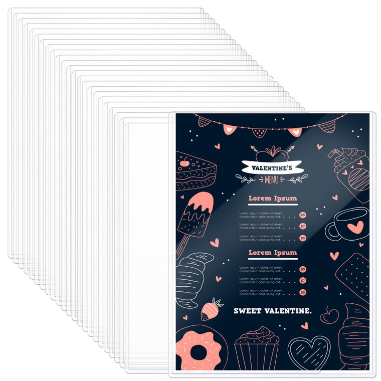 24 PCS 8.5" x 11" Rigid Print Protectors, Clear Hard Plastic Page Sheet Protectors, Hard Plastic Sleeves for Paper Photo Poster?Birth Certificate Doc