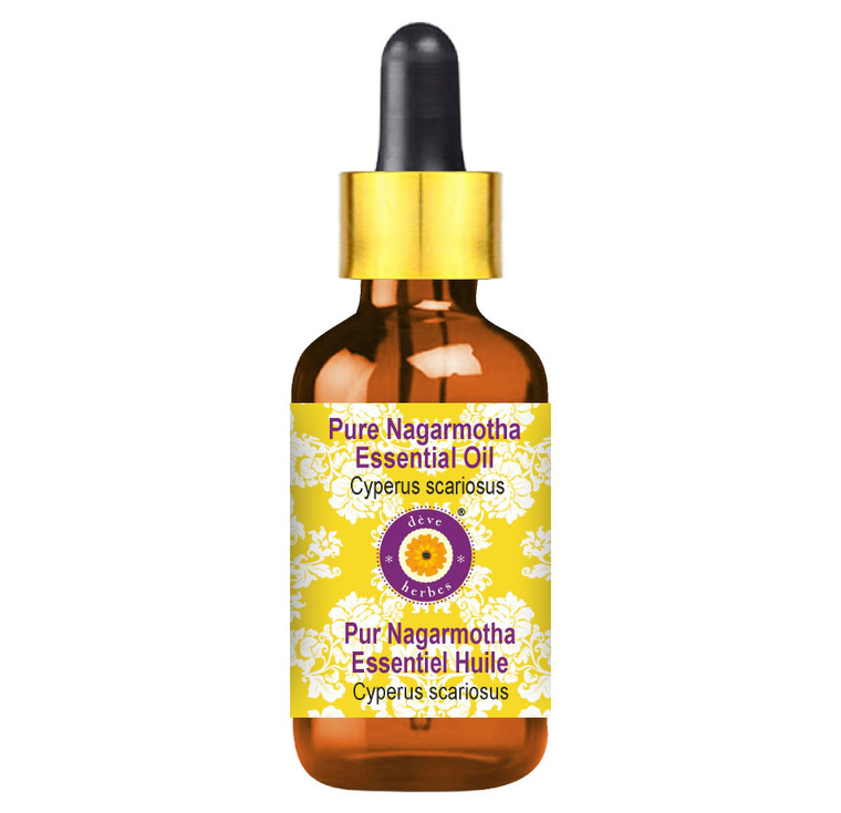 Deve Herbes Pure Nagarmotha Essential Oil with Glass Dropper 5ml (0.16 oz)