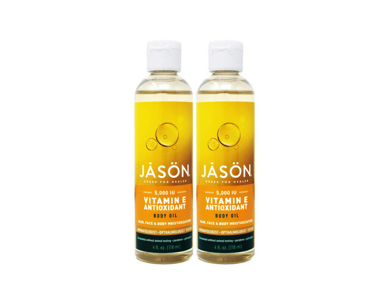 Jason Skin Care Vitamin E Oil 5,000 I.U. 4 fl. oz. Pure & Natural Beauty Oils (a) - 2pc