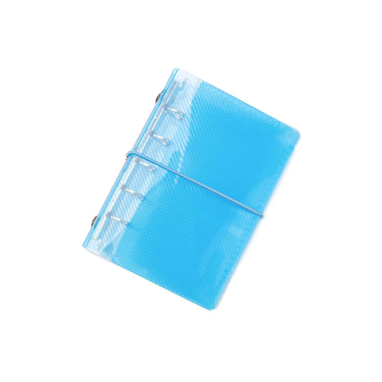 AxeWoodz Blue A8 Binder PP Trifold Binders 6 Ring Budget Binder Refillable Notebook Shell Bandage Cash Stuffing Personal Planner