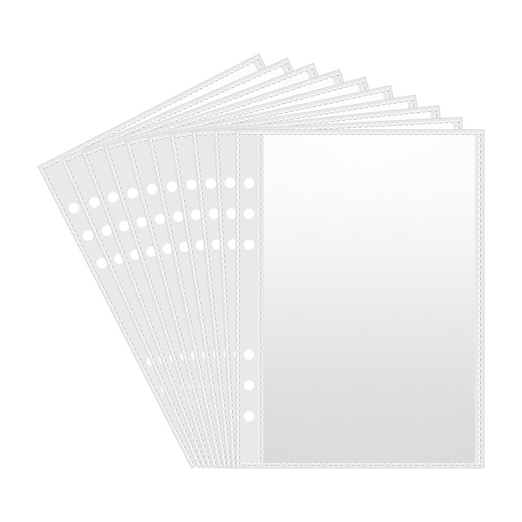 30pcs Pocket Sleeves for A5 6 Ring Binder, 1-Pocket Sheets Inserts Refill Pages for Kpop photocard, Savings Challenges, Sticker Collecting Album Bind