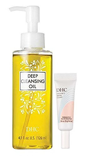 DHC Must Haves, Deep Cleansing Oil Medium, Velvet Skin Coat Mini, Facial Cleansing Oil, Makeup Primer, Fragrance and Colorant Free, Ideal for All Ski