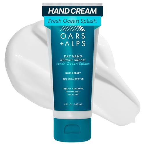 Oars + Alps Dry Hand Repair Cream, Made with Shea Butter, Dermatologist Tested, TSA Friendly, 2 Fl Oz