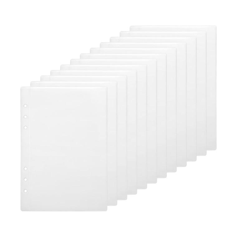 12 Pack A5 Size Sheet Protectors 5.3 x 8 Inch Plastic Sleeves Page Protectors Top Loading Paper Protector for 6 Ring Binders, Acid-Free, Archival Saf