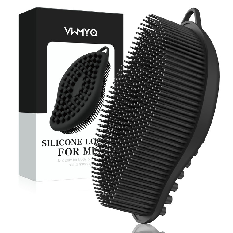 Silicone Loofah - Exfoliating Body Scrubber, Soft Dual-Sided Silicone loofa for Body Clean and Massage, Gentle Bath Brush Lathers Well for All Kinds