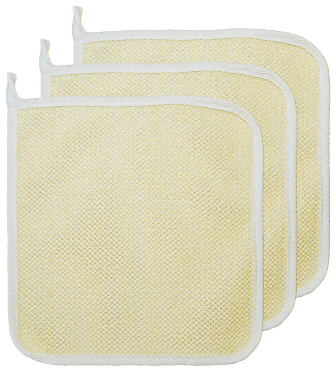 3 pcs/Set Dual-Sided with Soft Weave Exfoliating Scrub and Soft Terry Cloth Towel Home Spa Exfoliating Face and Body - Shower Scrubber - Remove Dead