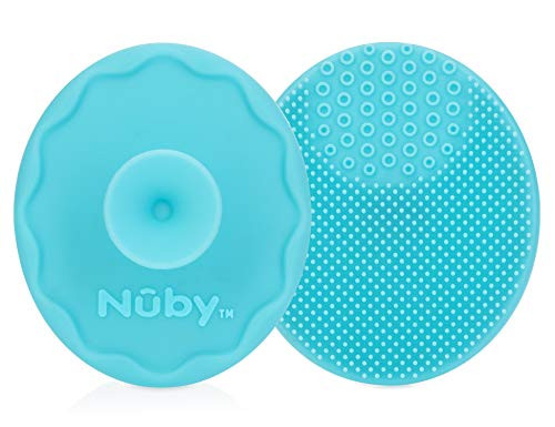 Nuby Scrubbies Silicone Bath Brush - Baby Essentials - Baby Bath Accessories - (2-Pack) Blue