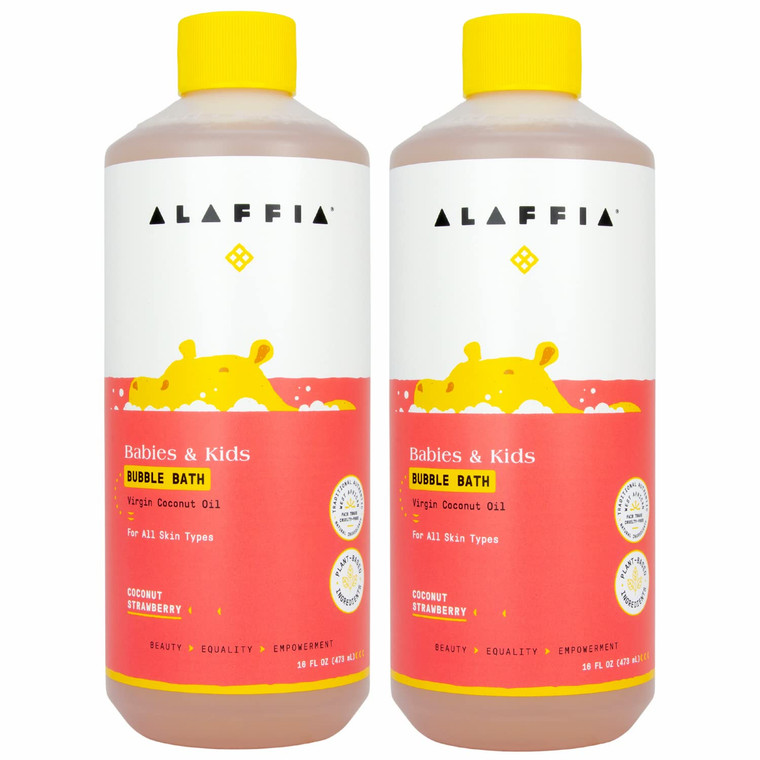 Alaffia Babies and Kids Bubble Bath, Gentle Bath Essentials for Delicate Skin, Plant-Based Formula, Paraben & Sulfate-Free, Vegan, with Long-Lasting
