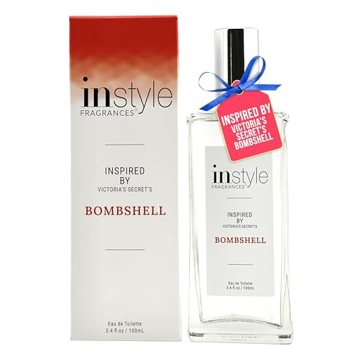 Instyle Fragrances, Inspired by Victoria's Secret's Bombshell, Womens Eau de Toilette, CLEAN, Vegan, Paraben-Free, Never Tested on Animals, 3.4 Flui